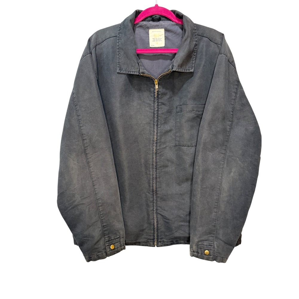 Gap Mens VTG Canvas Workwear Jacket XL faded Navy Full Zip Utility Field Coat